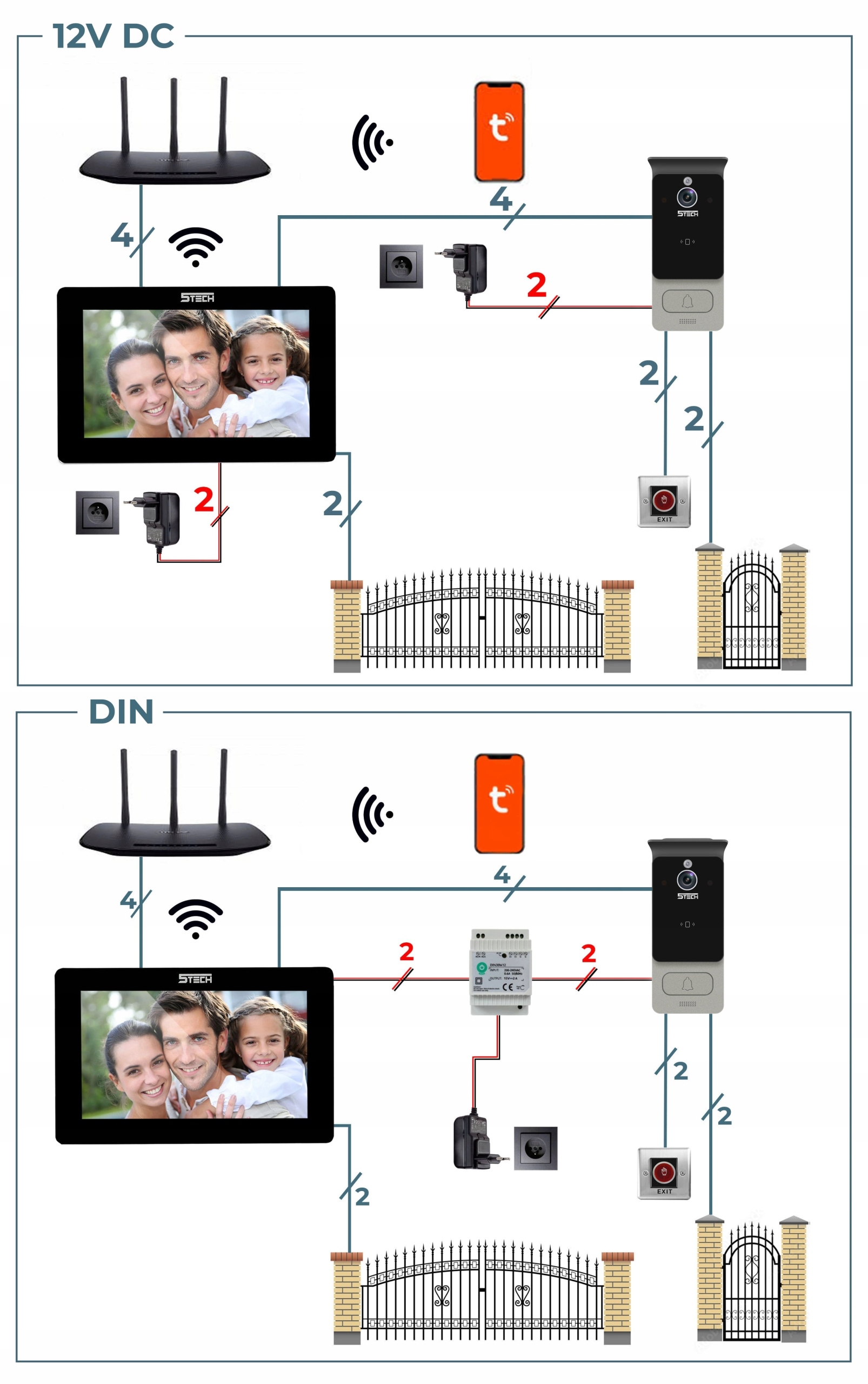 ZESTAW WIDEODOMOFON 5TECH VERUS ONE MONITOR DOTYKOWY WiFi 8' APLIKACJA TUYA Stan opakowania oryginalne