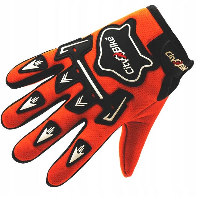 RĘKAWICE DZIECIĘCE CROSS QUAD MOTOCYKL ROWER BMX HULAJNOGA POMARAŃCZ M