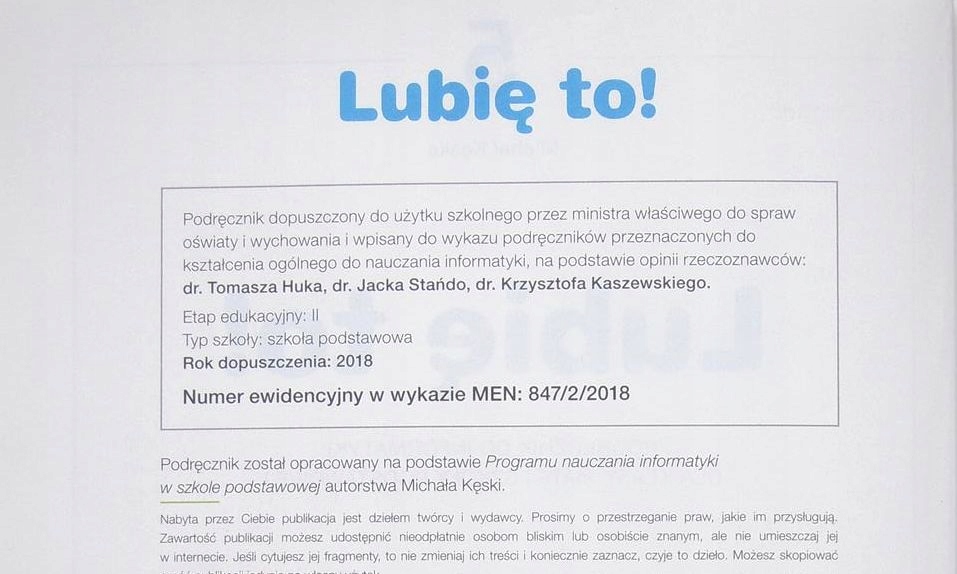 LUBIĘ TO! 5 INFORMATYKA PODRĘCZNIK 2018 NOWA ERA Wydawnictwo Nowa Era