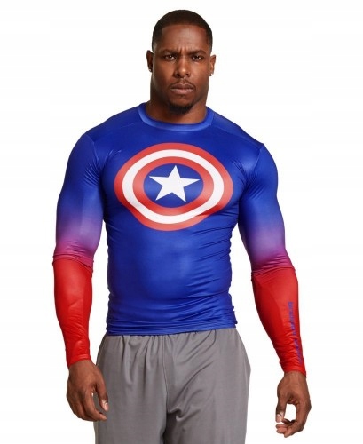 UA Koszulka Captain America Longsleeve L -25% Rękaw krótki rękaw