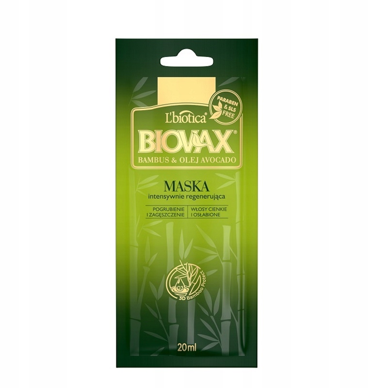 

Biovax Bambus Olej Avocado Maska Do Włosów 20 ml