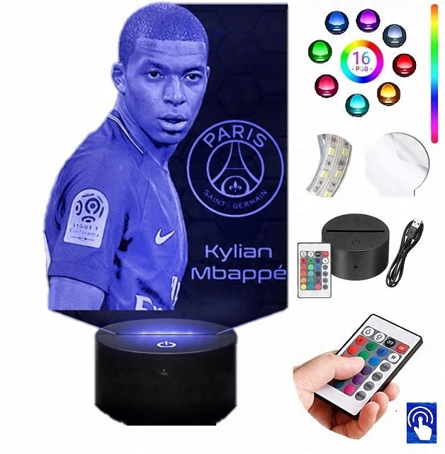 

Lampka Nocna Kylian Mbappé Psg Piłkarz Led Plexido