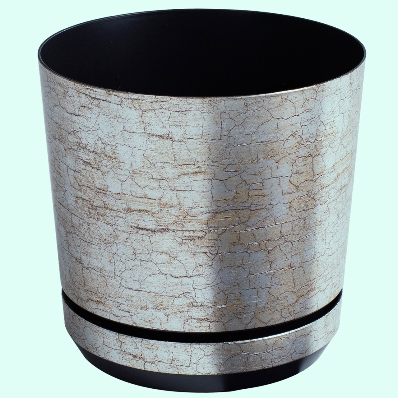 Doniczka DEKOR śr. 16 cm kolor srebro antyczne