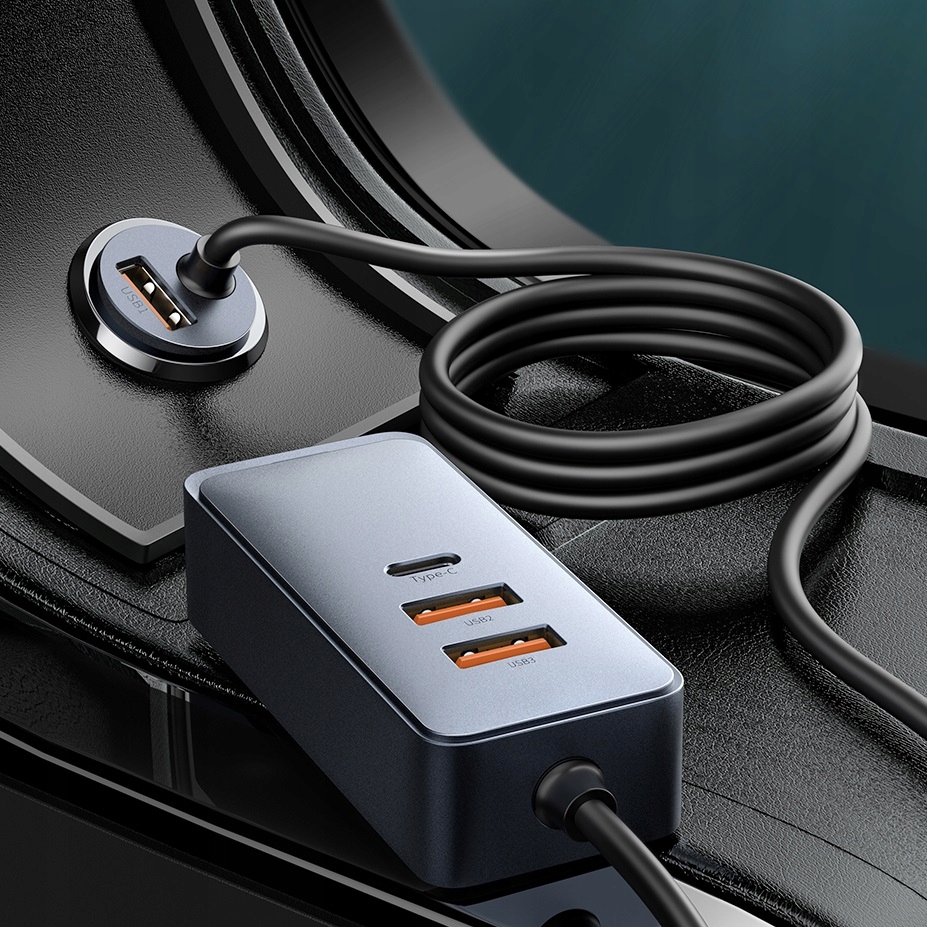 SZYBKA ŁADOWARKA SAMOCHODOWA BASEUS 4X USB QC 4.0 PD MOCNY ZASILACZ 120W Złącza USB typ C USB