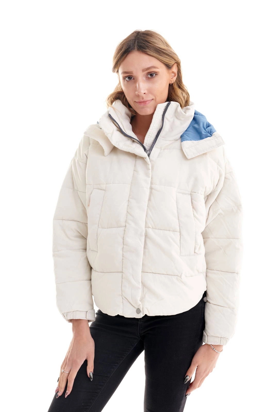 Dámská péřová bunda Lee Puffer Jacket Off White L56VVCMK S