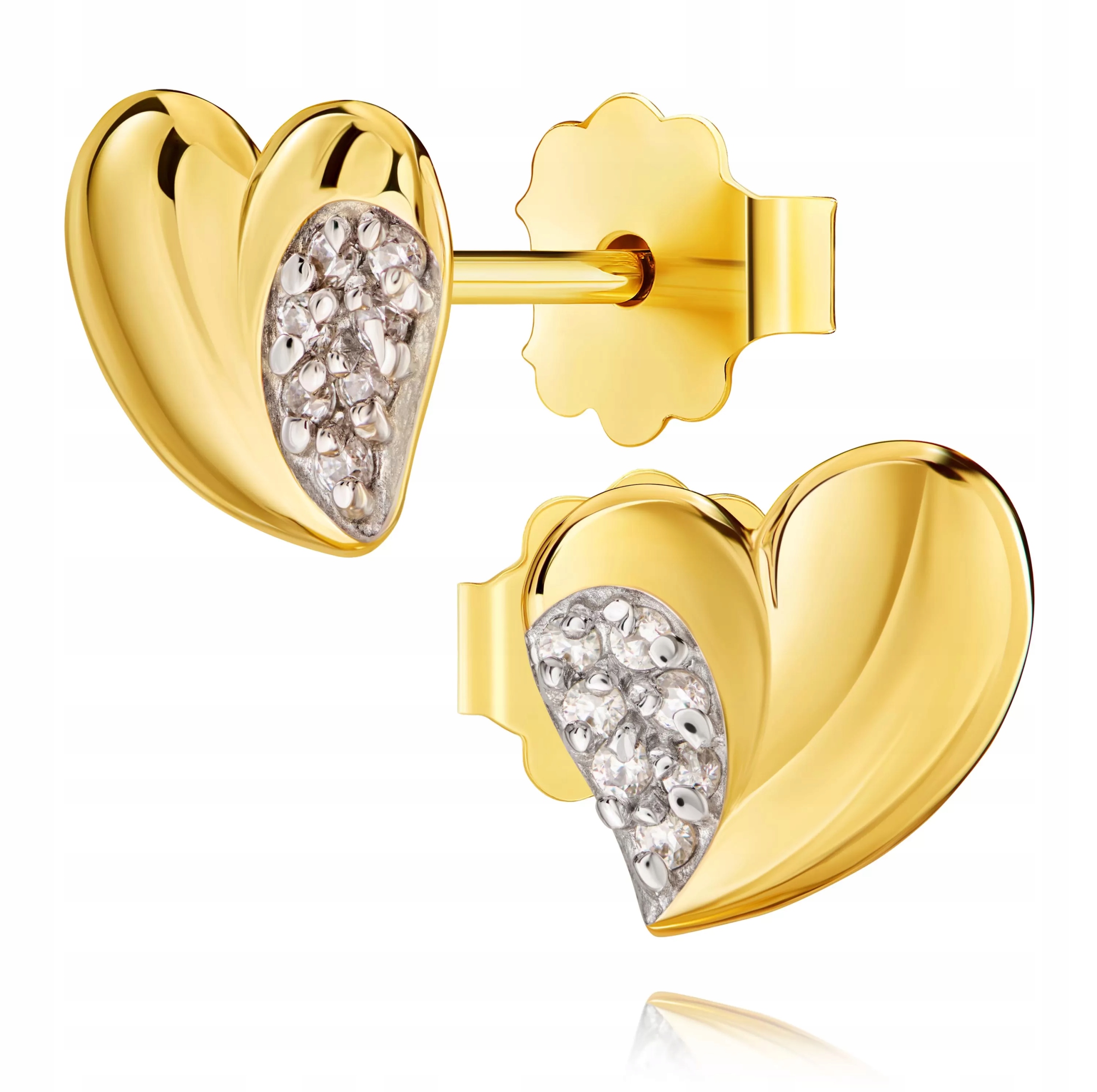 Náušnice ve tvaru srdce Dýka Zlato 585 14k