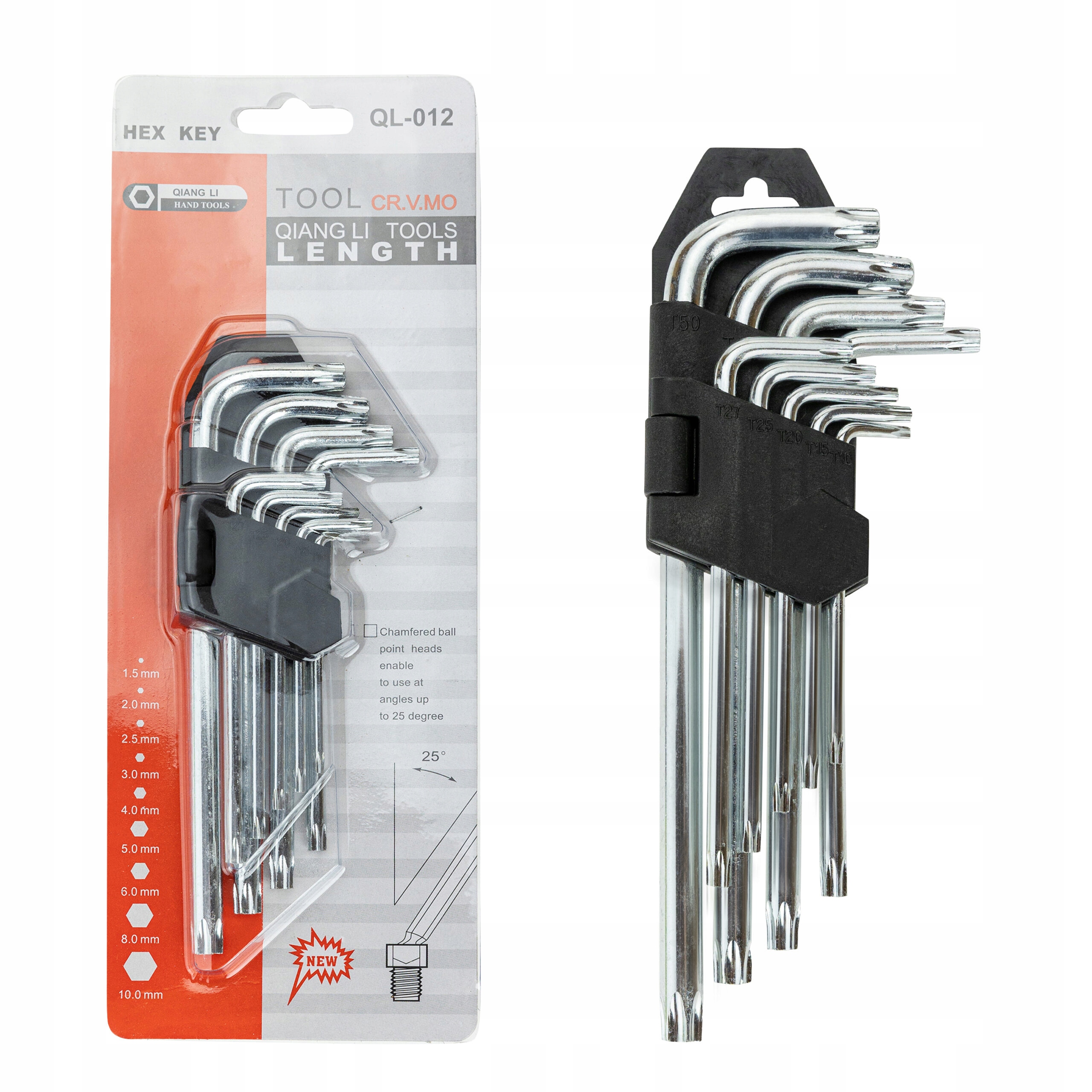 

Klucze imbusowe torx, torxy, otwór 9 el. T10 – T50