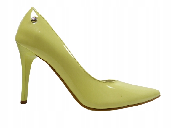 Žluté lodičky asymetrické kožené lodičky na štíhlou nohu J.w 36,5