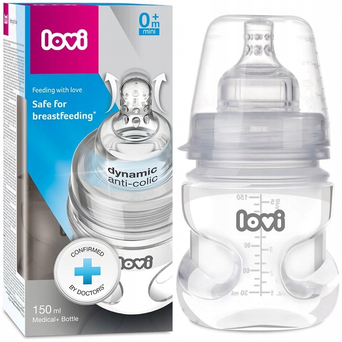 

Lovi Medical+ Butelka 150ML 0M+ Smoczek Supervent