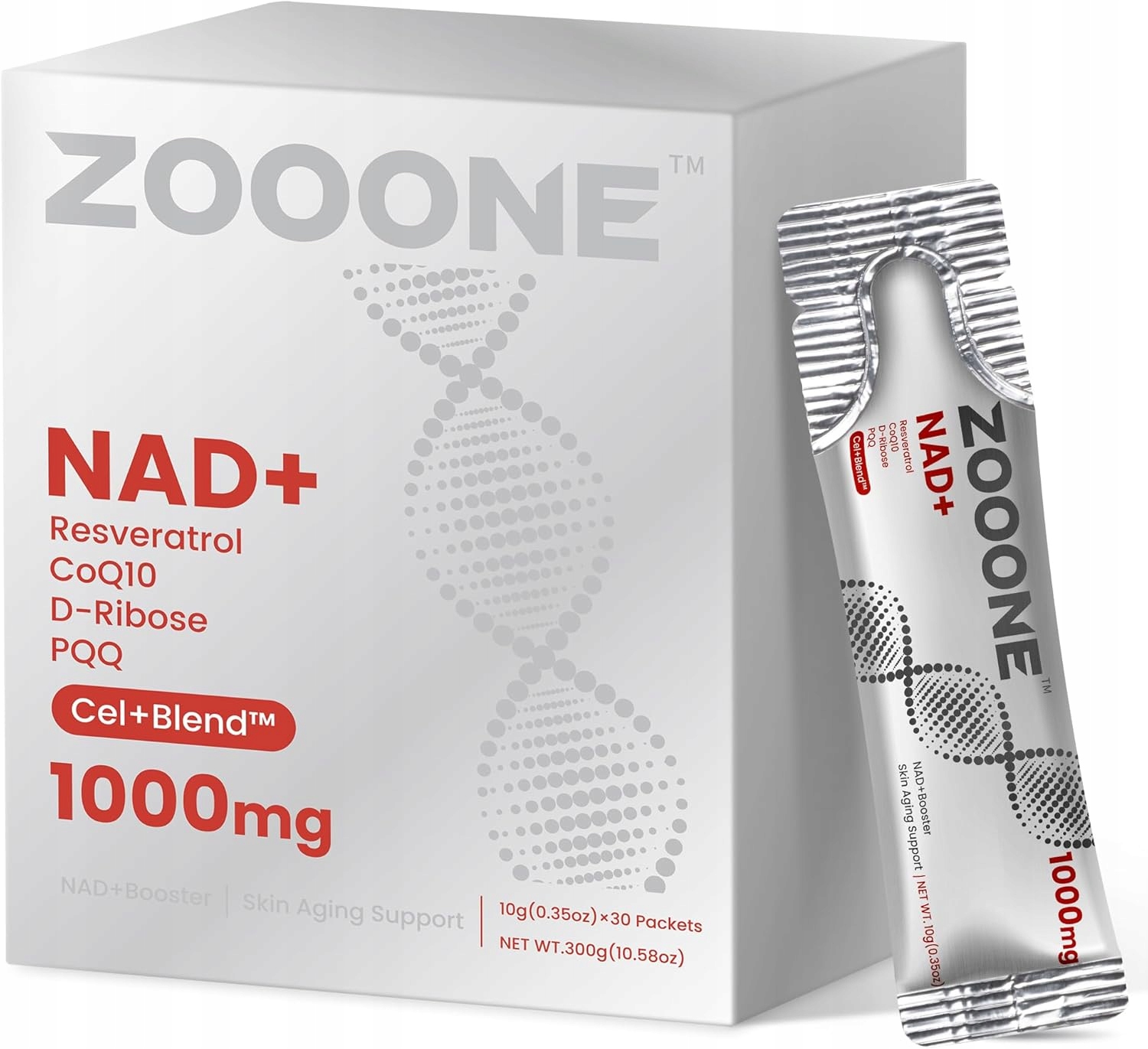 NAD+ 1000mg Liquid Packets - Zaawansowany booster NAD nikotynamidu premium