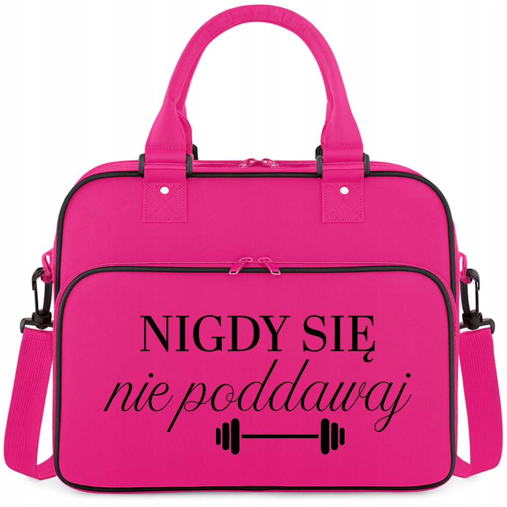 Torba Różowa Nigdy Się Nie Poddawaj Na Siłownię Trening Pilates Fitness