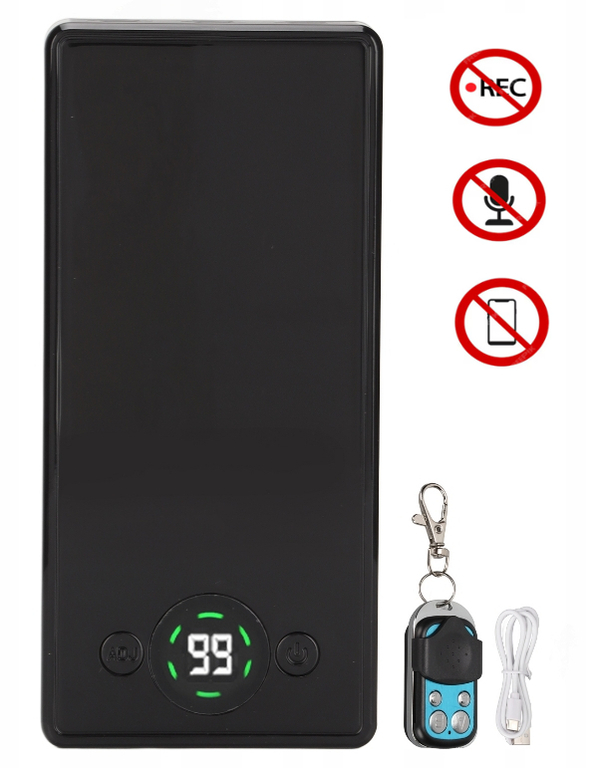 Pohlcovač odpočúvania telefónov a diktafónov proti nahrávaniu, biely šum