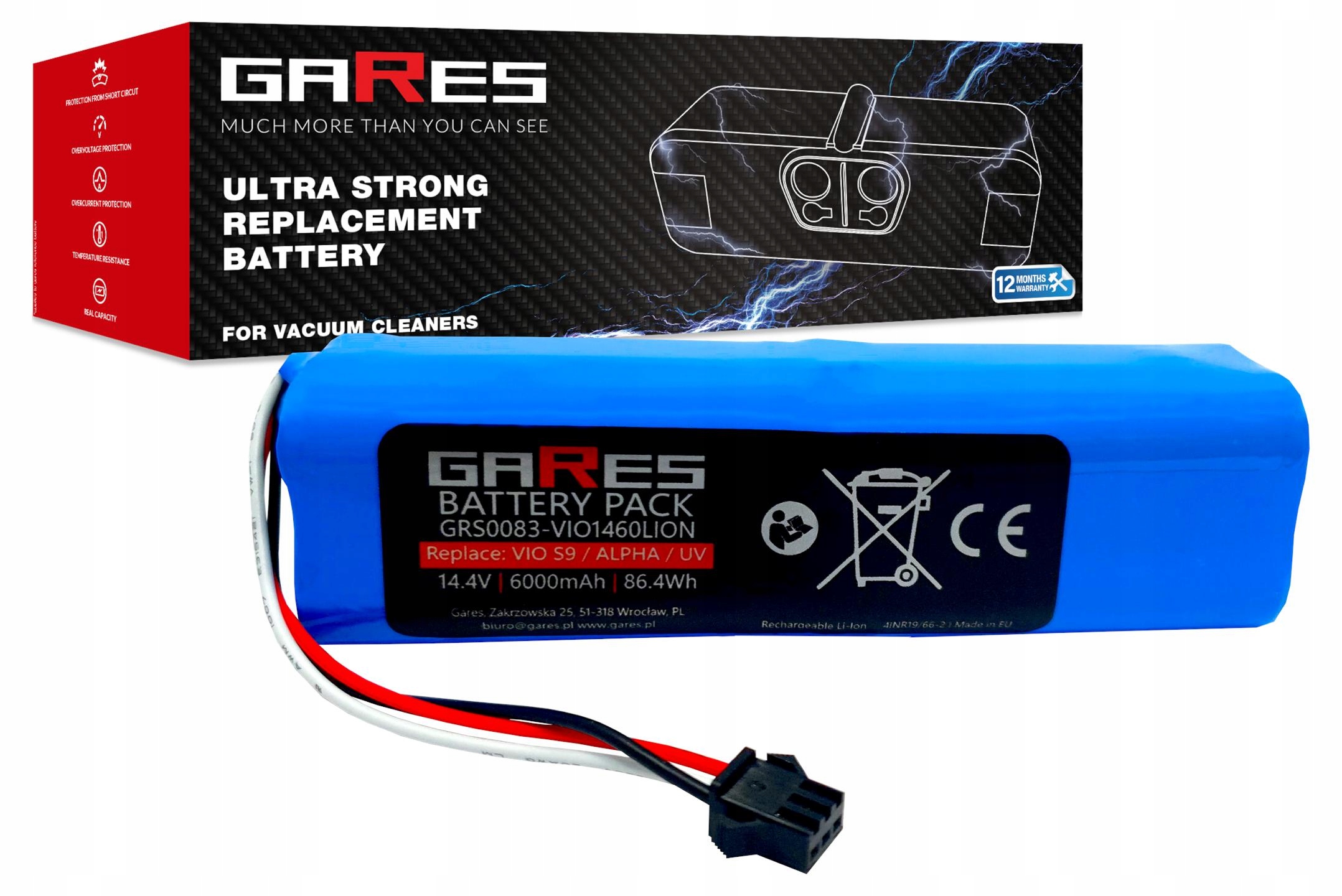 Akumulátor Gares pro Proscenic M7 Pro M8 Pro 14,4V 6,0Ah