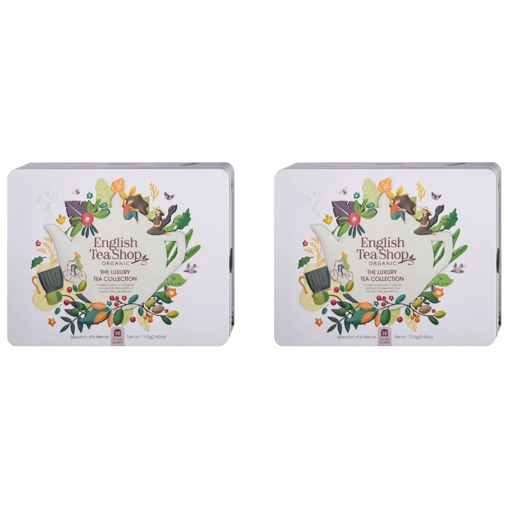 2x Zestaw Herbat Bio W Puszce The Luxury 6 Smak 36x2,04g- English Tea Shop