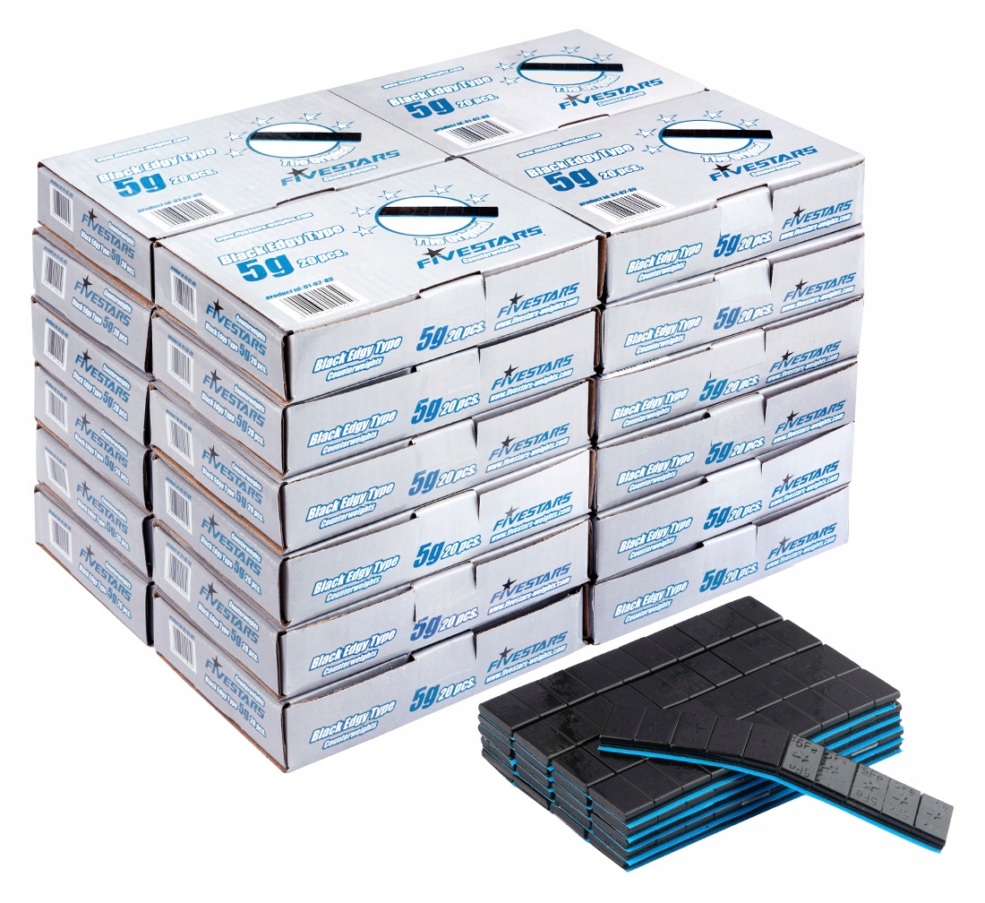 Ciezarki Klejone Czarne FE FIVESTARS 480 paskow 5g