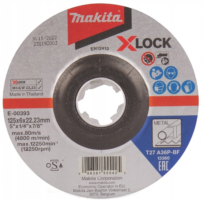 

Makita E-00393 Tarcza Szlifierska 125x6,0mm X-lock