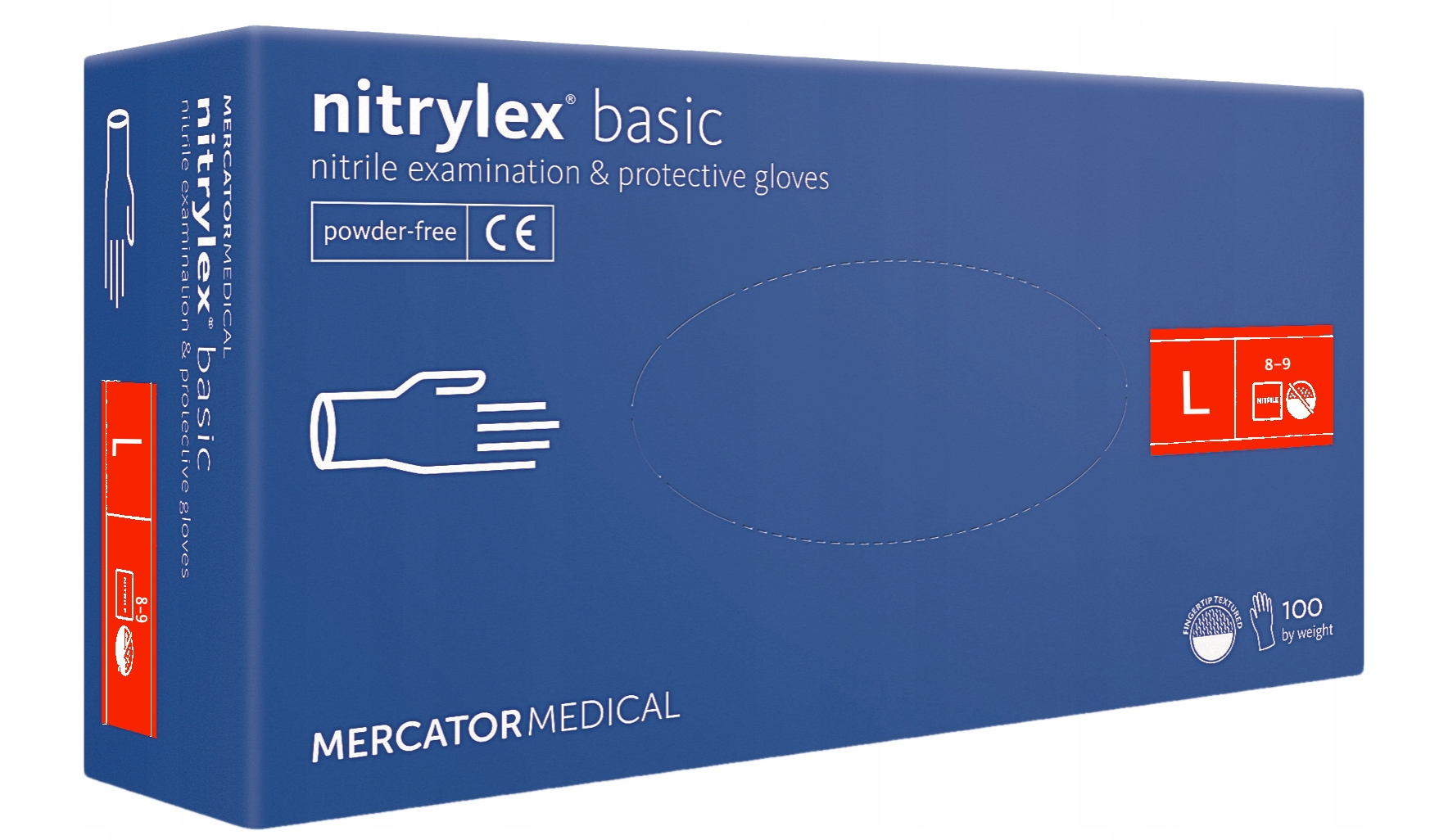 

Rękawice rękawiczki Nitrylowe Bezpudrowe blue L