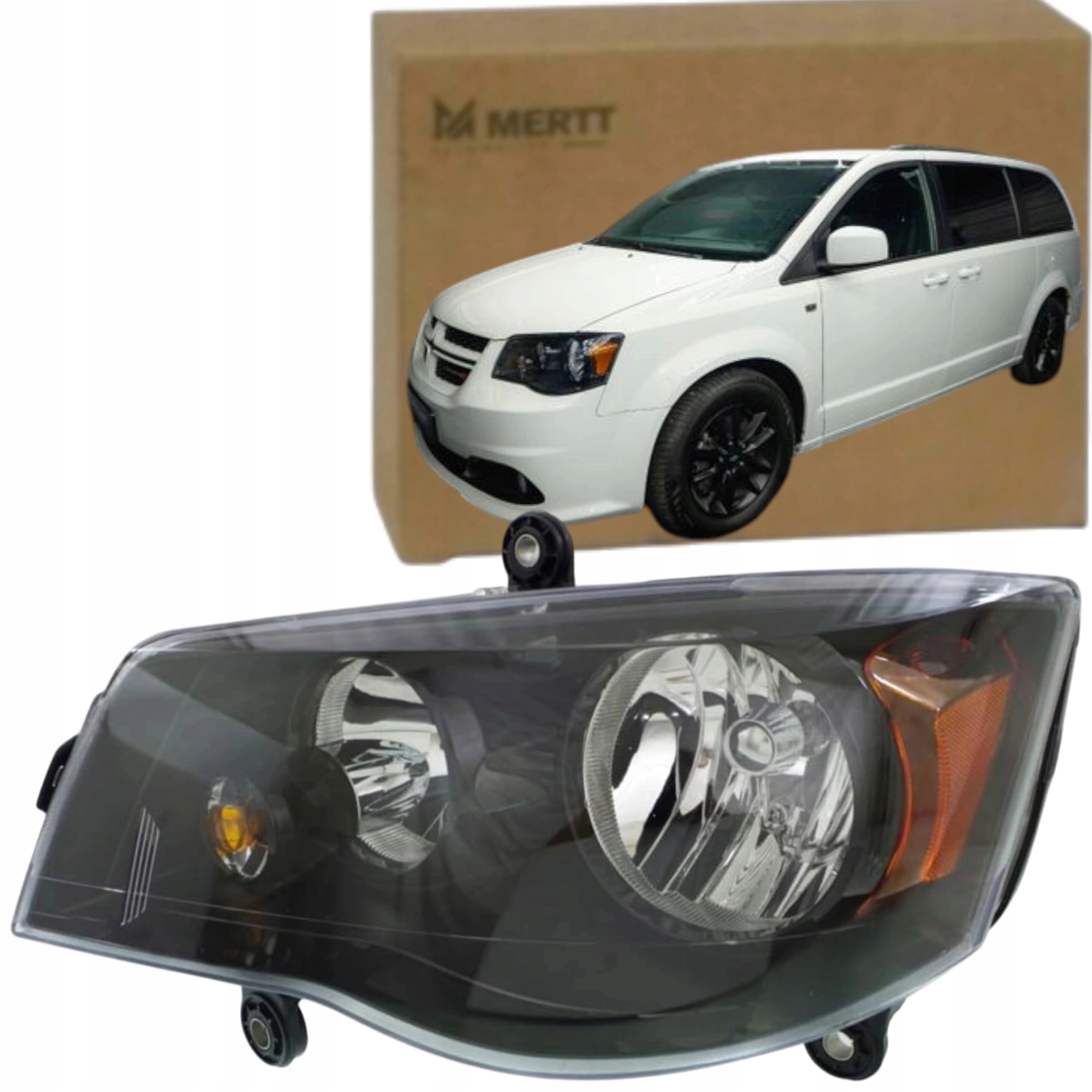 Dodge Grand Caravan 2008-2016 Světlomet Světlo Přední Černá Levá 68206501AA