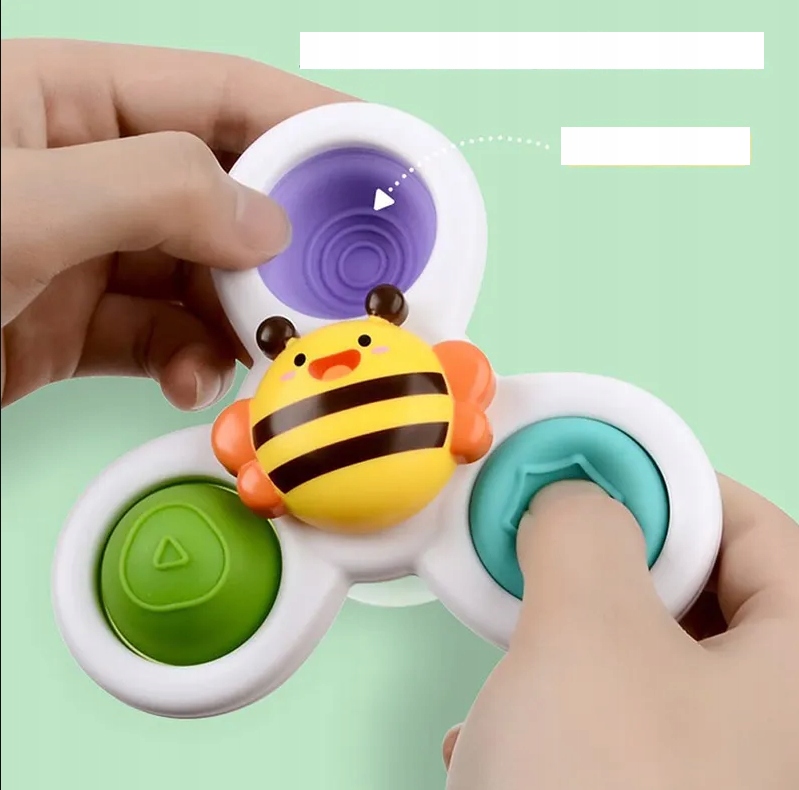 FIDGET SPINNER Z PRZYSSAWKĄ SENSORYCZNĄ KĄPIEL PREZENT GRZECHOTKA 3 SZTUKI Certyfikaty, opinie, atesty CE EN 71