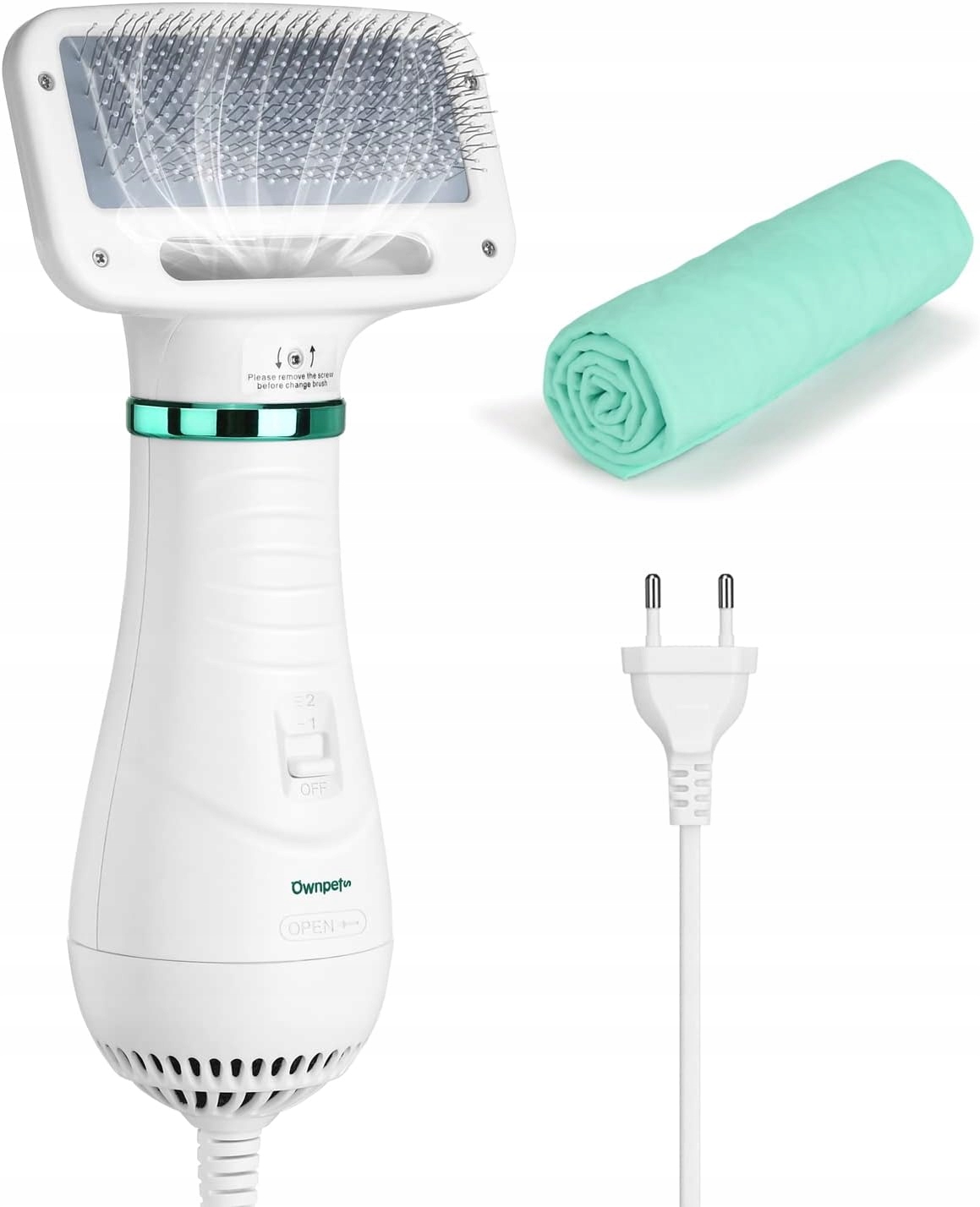 Levně Ownpets Sušička pro psa kočku 2v1 Kartáč Sušička Grooming 300W