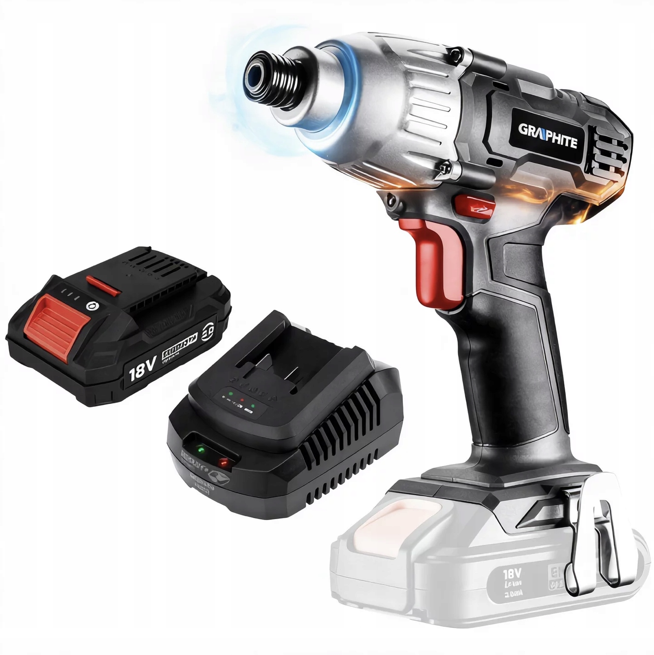 Graphite Šroubovák Akumulátor 2AH Energy+ 18V 58G012 Napájecí Zdroj Sada