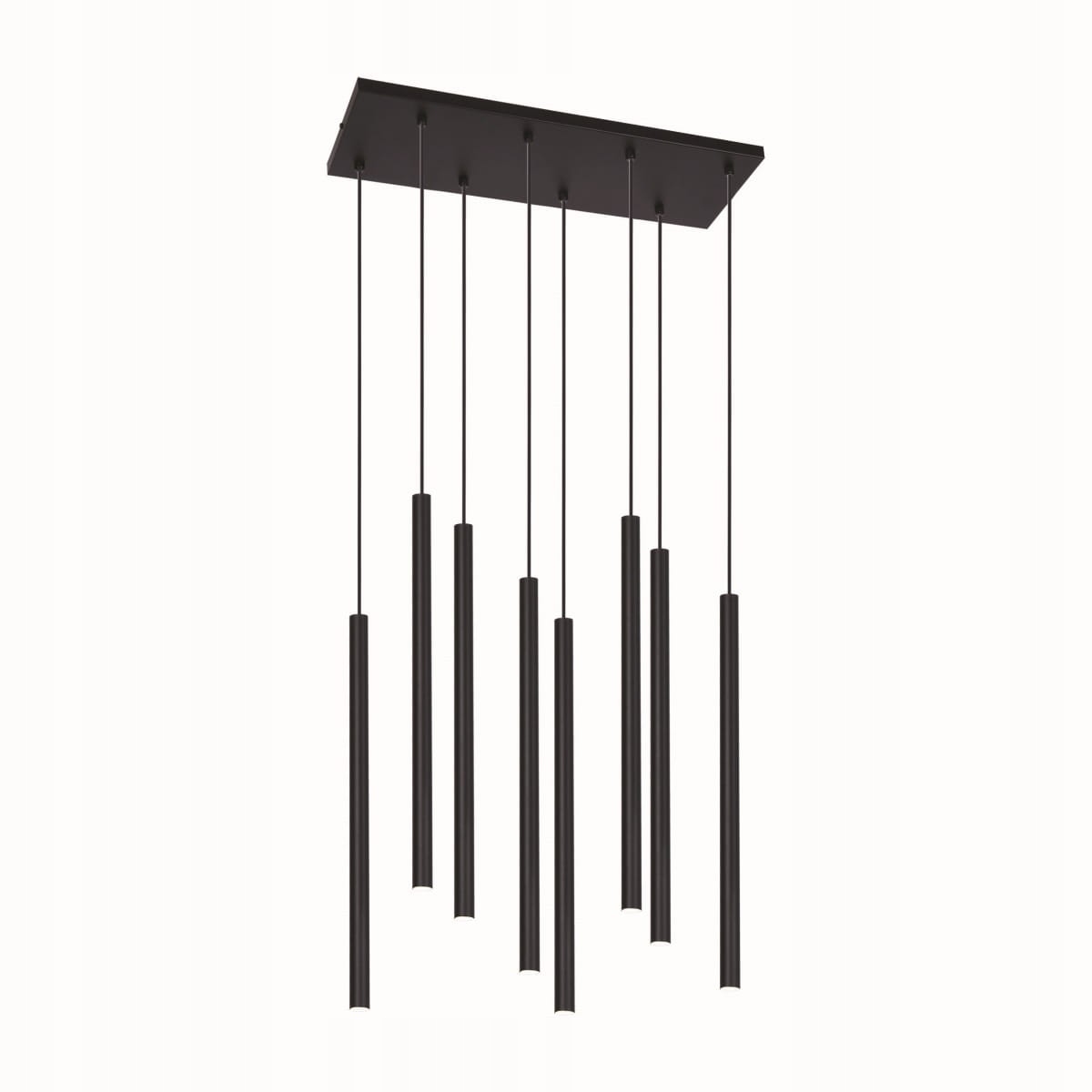 Duża, dekoracyjna, czarna lampa wisząca z rurkami do jadalni Kaja Lighting