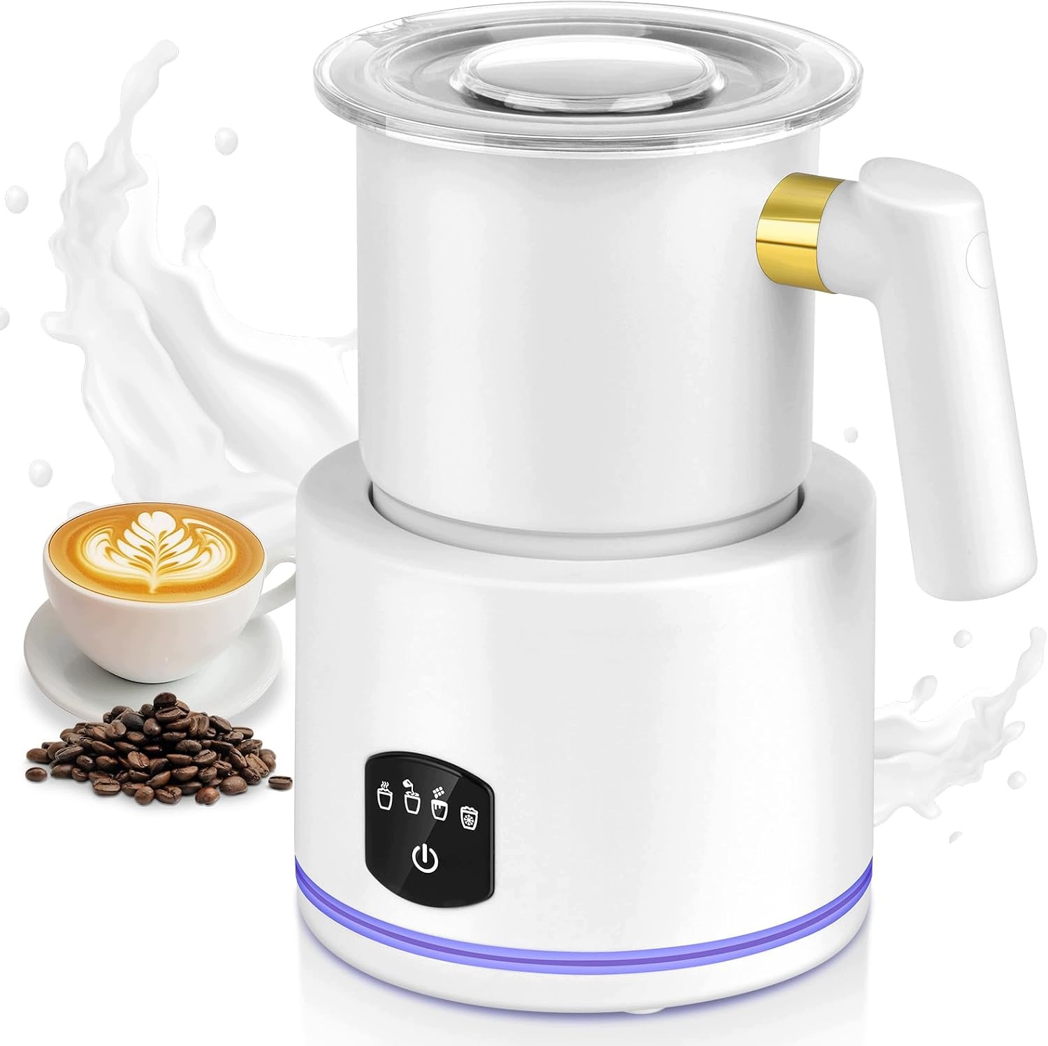 Elektryczny Spieniacz do Mleka 4w1 Podgrzewacz 430ml Latte Cappuccino
