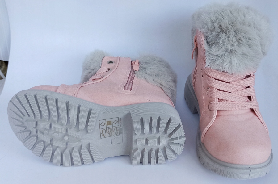 Kozaczki trapery z futerkiem r28 P5-174 różowe Rozmiar (new) 28