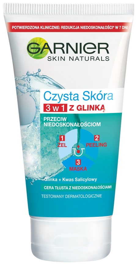 

Garnier Czysta skóra żel 3w1 peeling maseczka