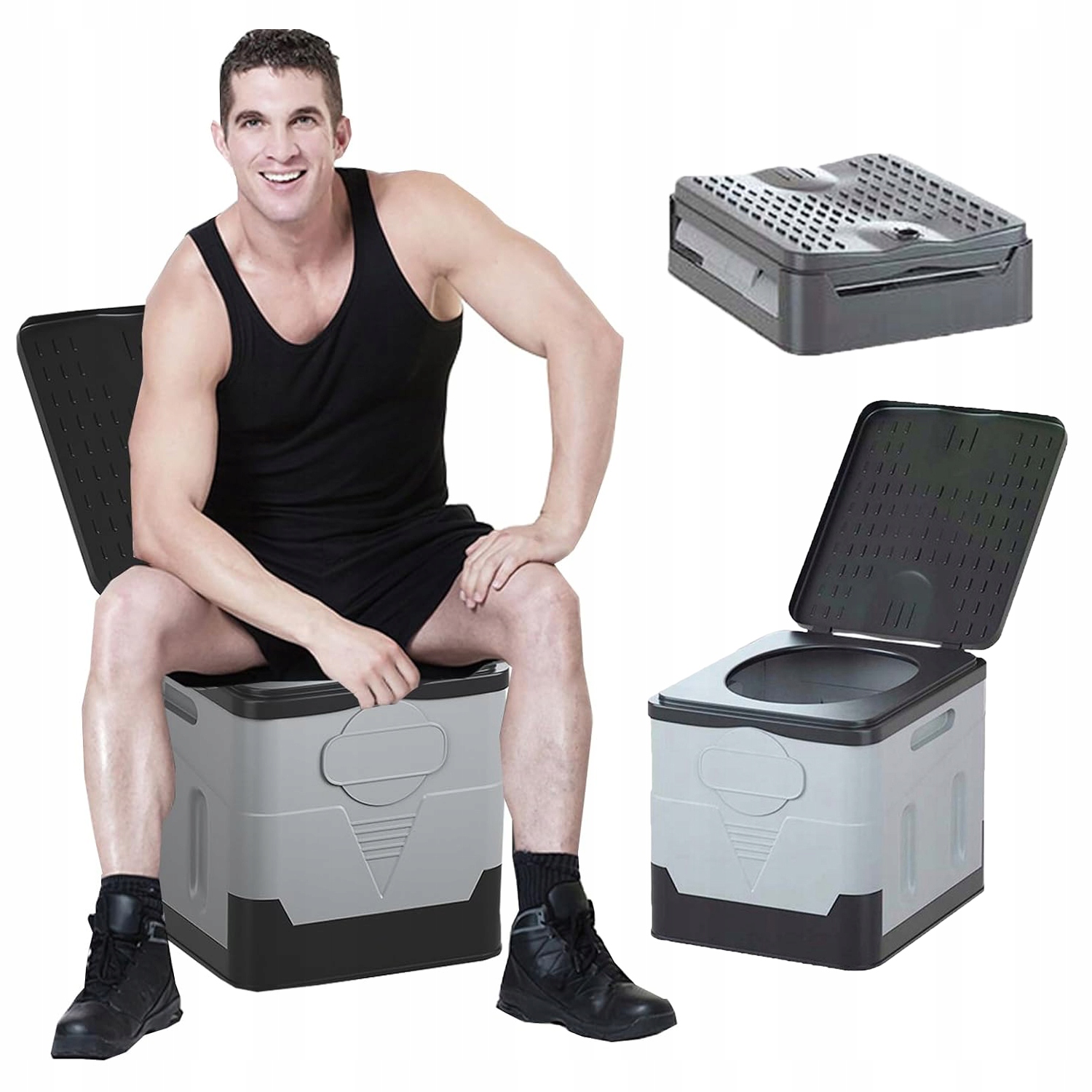 Turistická Toaleta Kempingová Mobilní Přenosná Wc 20 L Nosnost 200 Kg Velká