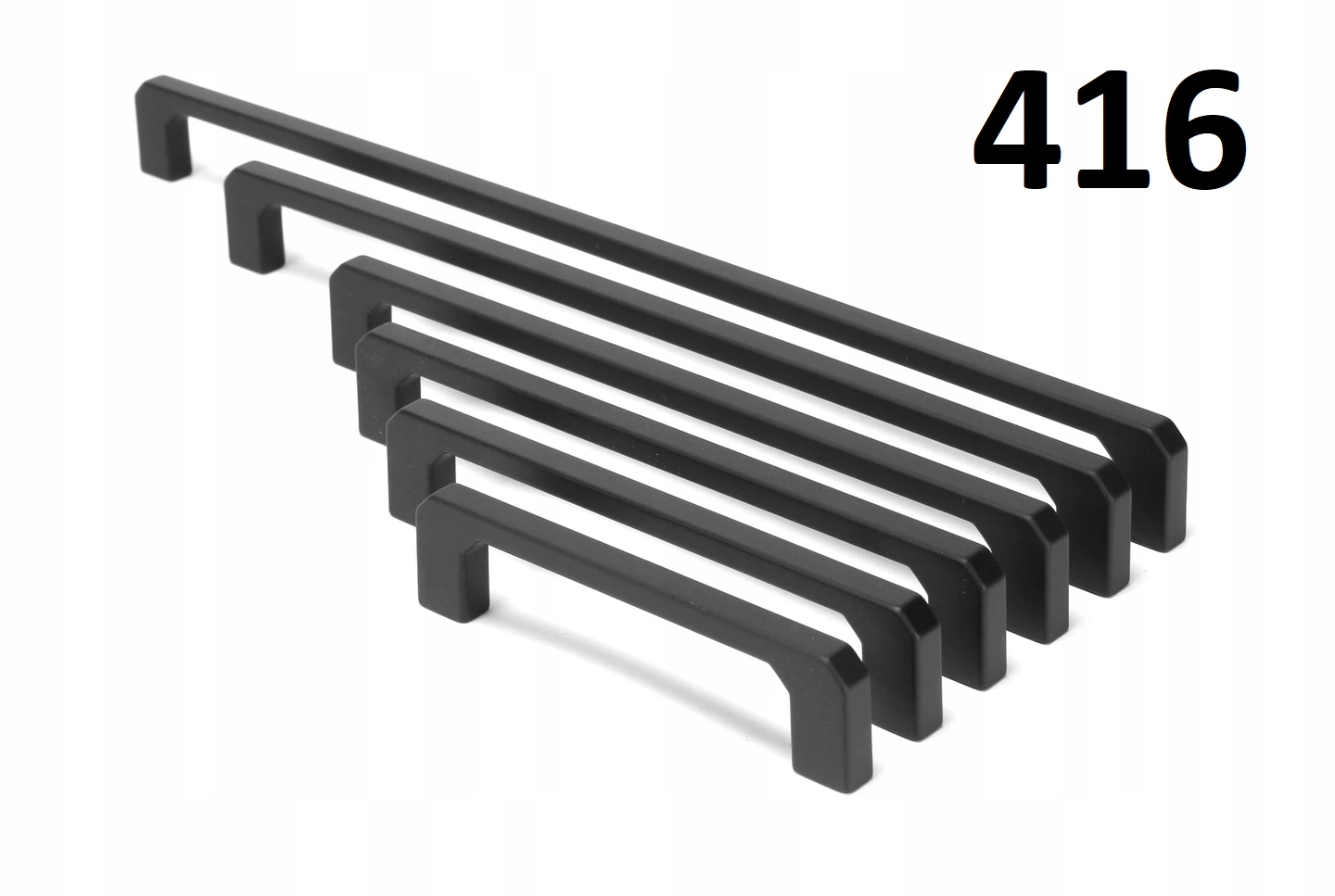 

Uchwyt meblowy prosty czarny mat 416mm