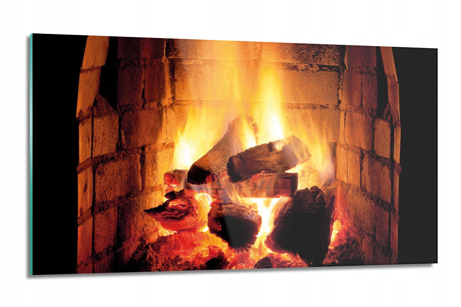 sklenená doska Oheň nástenný krb 120x60 s fotografiou