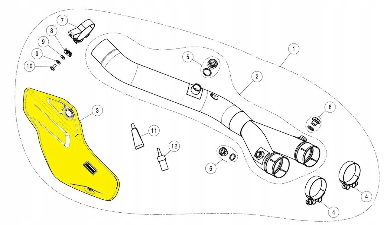 Tepelná ochrana výfuku Akrapovic Heat Shields Carbon Fiber P-HSY10L3