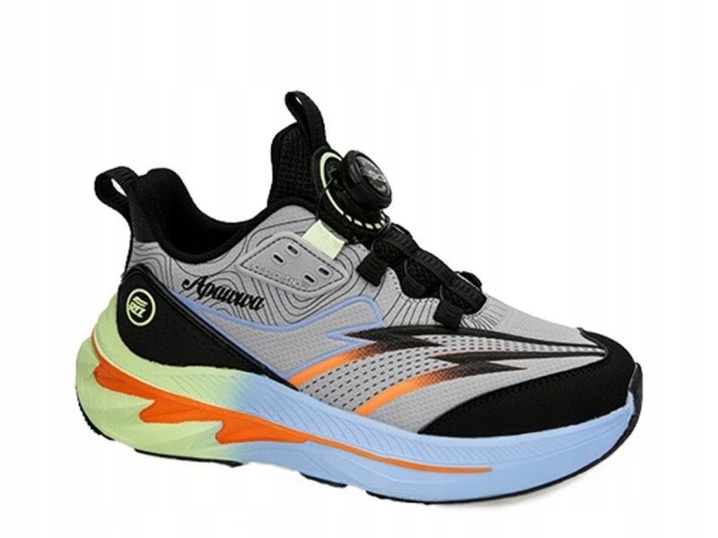 Apawwa buty sportowe W2741R Black/grey chłopięce wiązanie boa roz.35