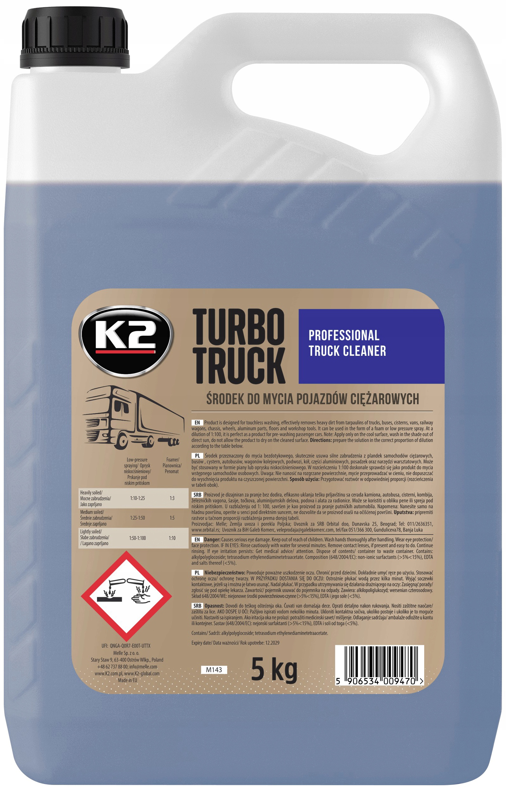 

K2 Turbo Truck 5KG Piana Do Mycia Ciężarówek Tirów