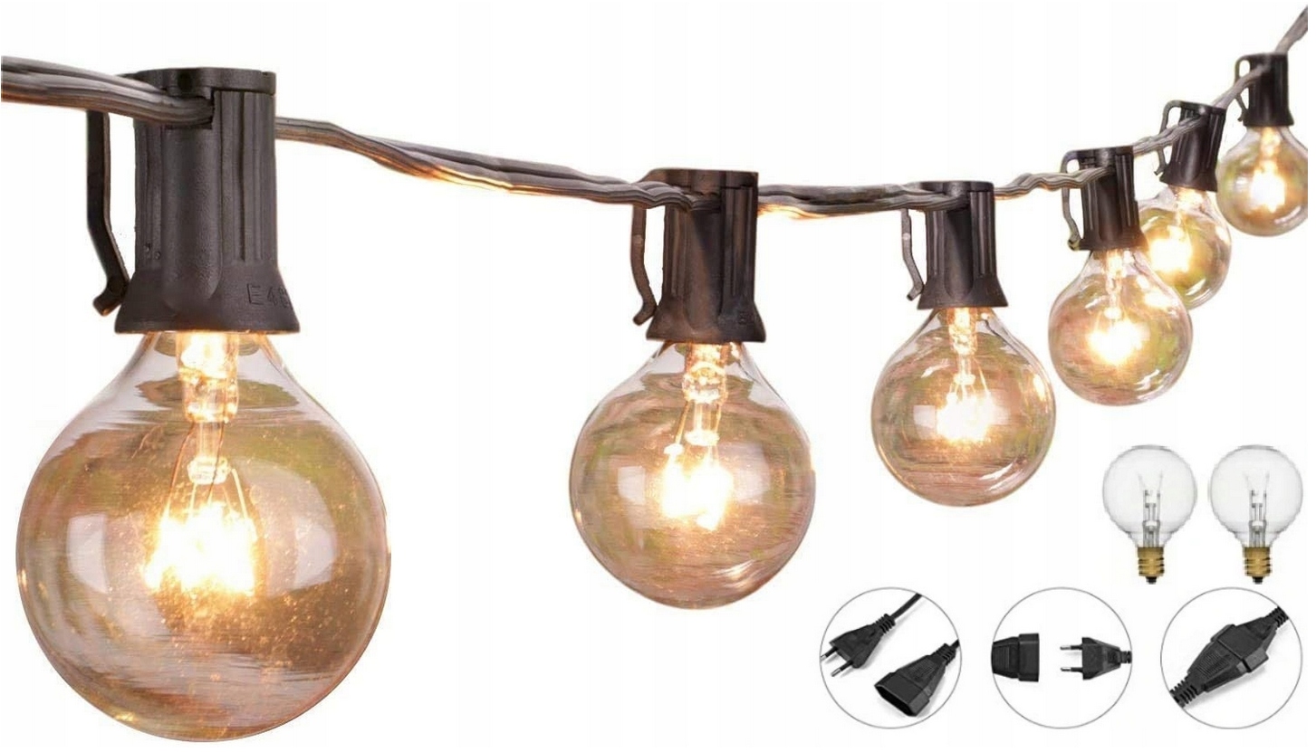 

Girlanda Ogrodowa Lampki Żarówki Kule 7,6m 25+2szt