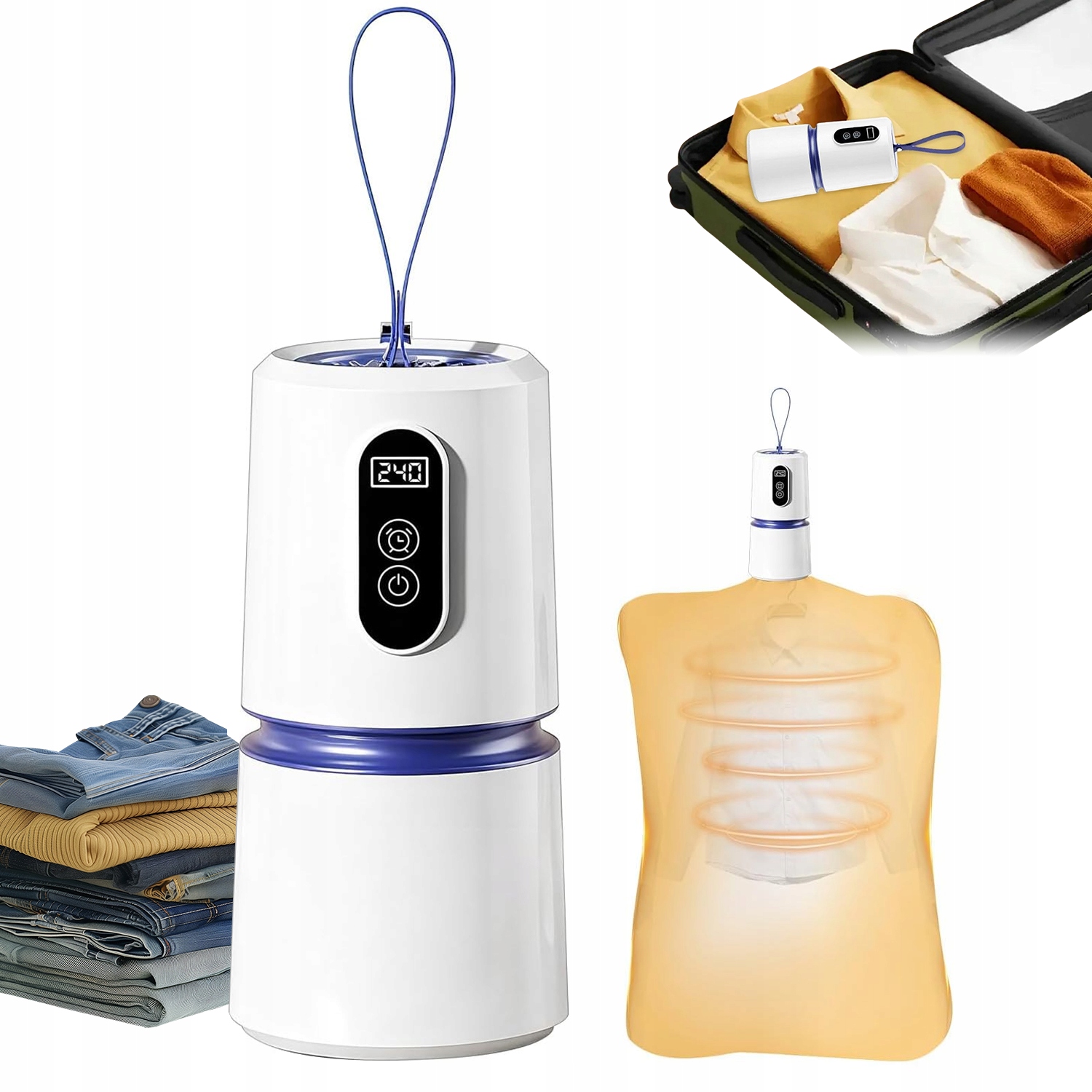 Levně Přenosná Sušák Prádla 200 W, Kompaktní, S Evropskou Zástrčkou