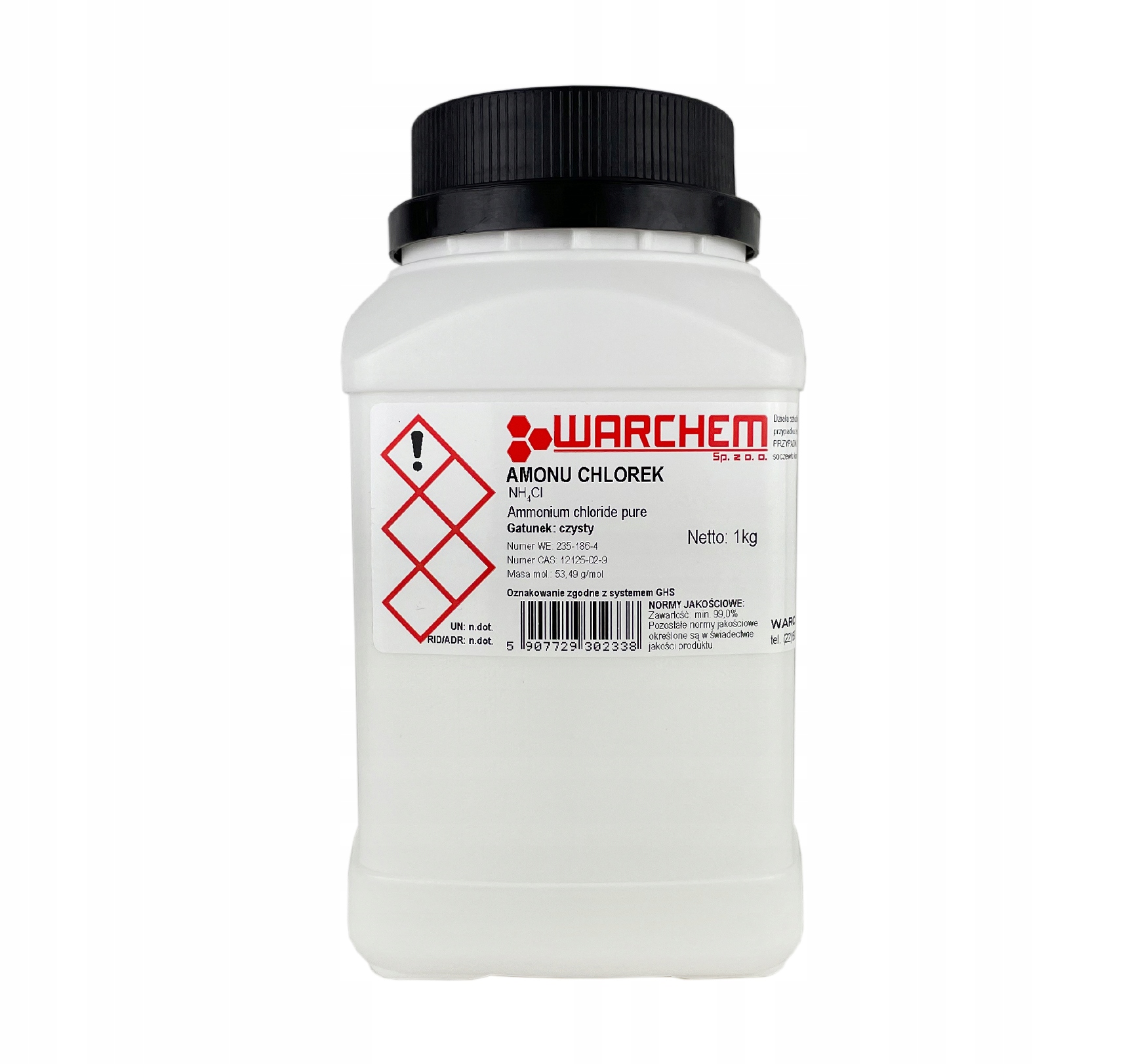 

Chlorek Amonu (salmiak) czysty 1kg Warchem