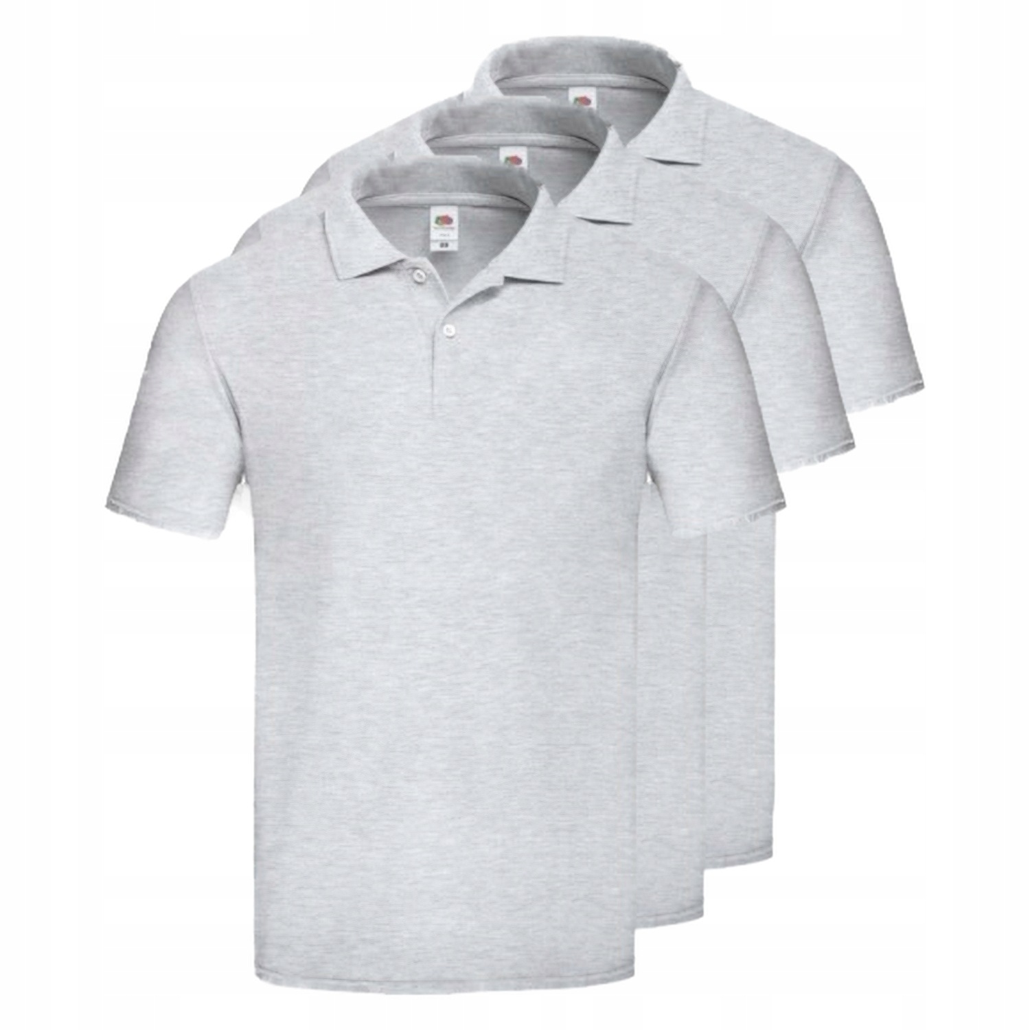 3x Pánské Polokošile Original Fruit of the Loom Heather Gray XXL