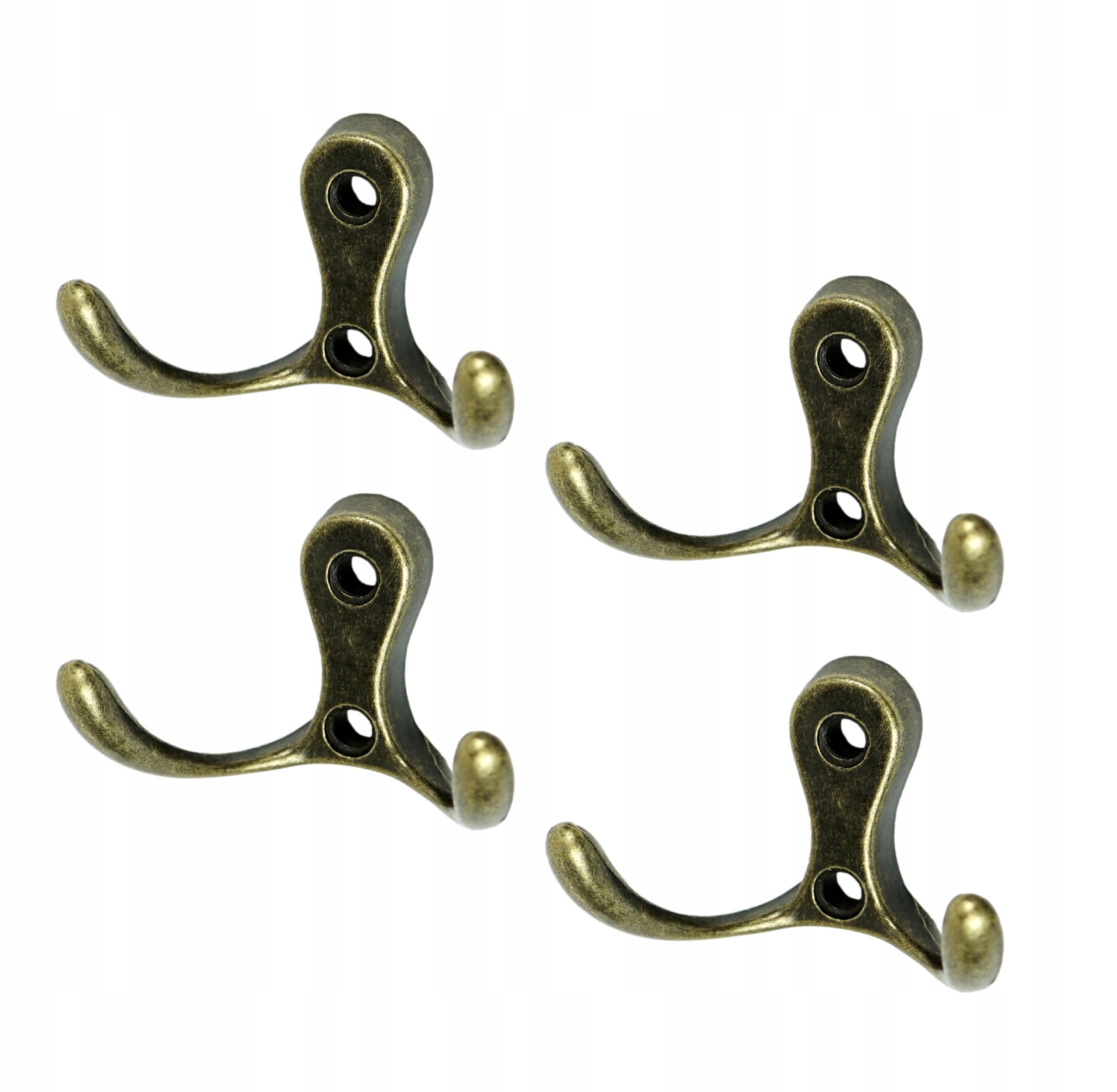 

Wieszak podwójny Madera, znal, przykręcany złoty