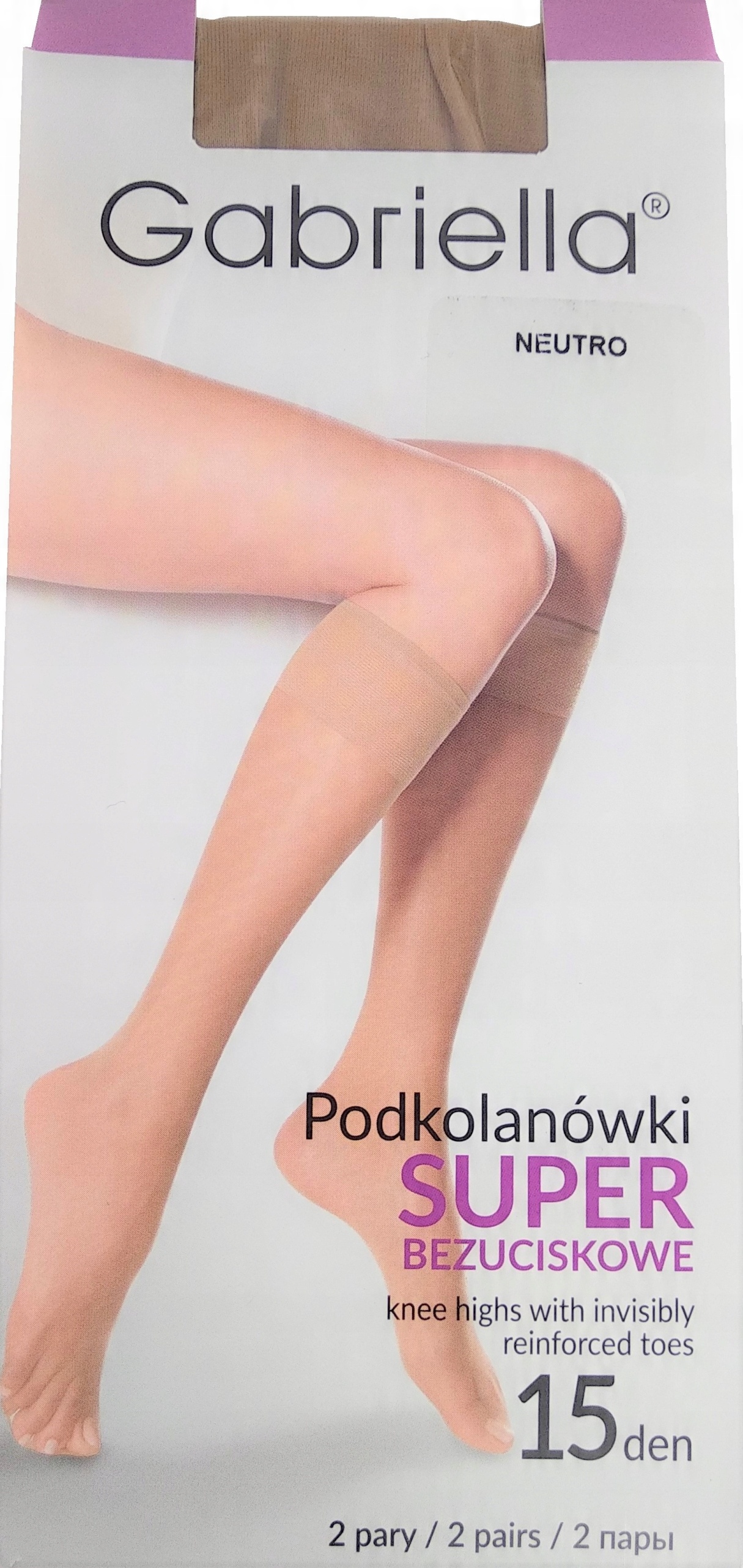 

Podkolanówki Gabriella Lycra 2 Pary 15 Den Neutro