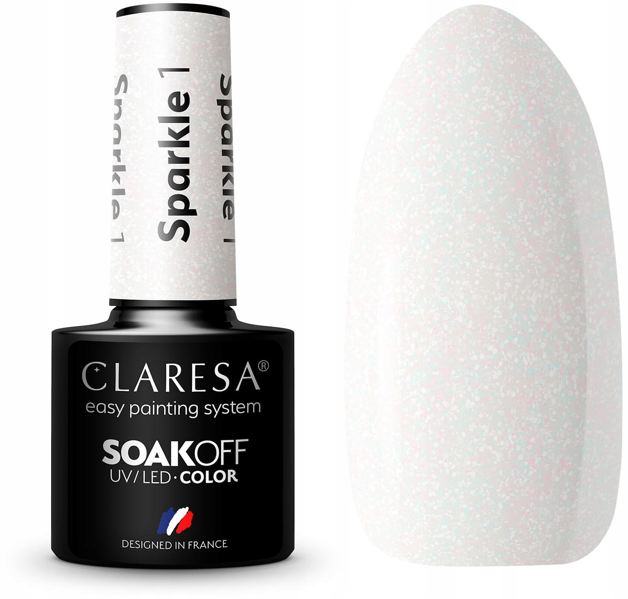 Claresa lakier hybrydowy 5g SPARKLE 1 brokat