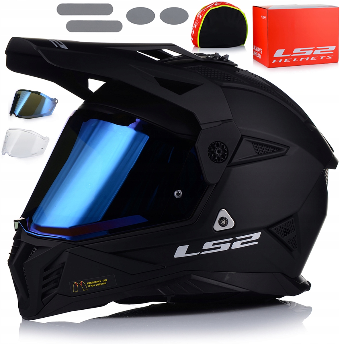 Motocyklová Prilba LS2 MX702 Pioneer Enduro Cross Štvorkolka Atv 2xSKLO Blenda