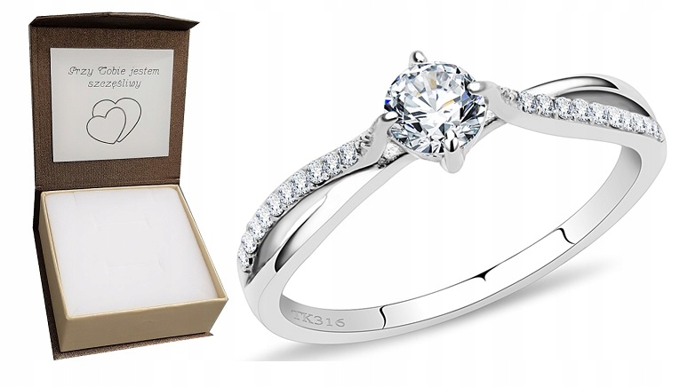 

Pierścionek zaręczynowy Liam Stal 316L 8