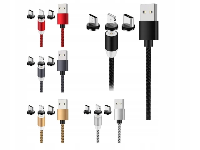 KABEL MAGNETYCZNY 3W1 ŁADOWARKA IPHONE MICRO USB C EAN (GTIN) 6922867841678