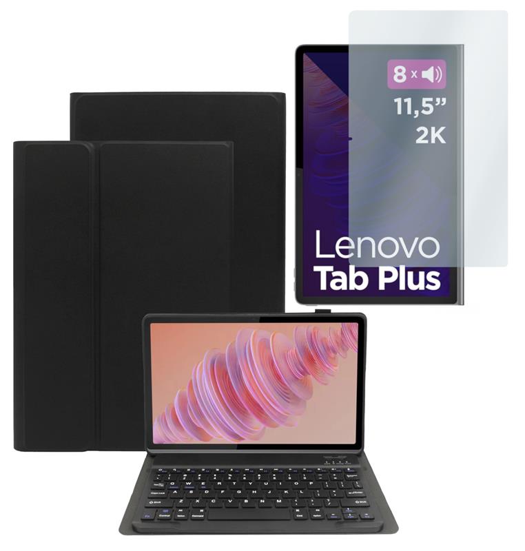 Etui do Lenovo Tab Plus 2024 11.5 Case z klawiaturą bluetooth czarn i Szkło
