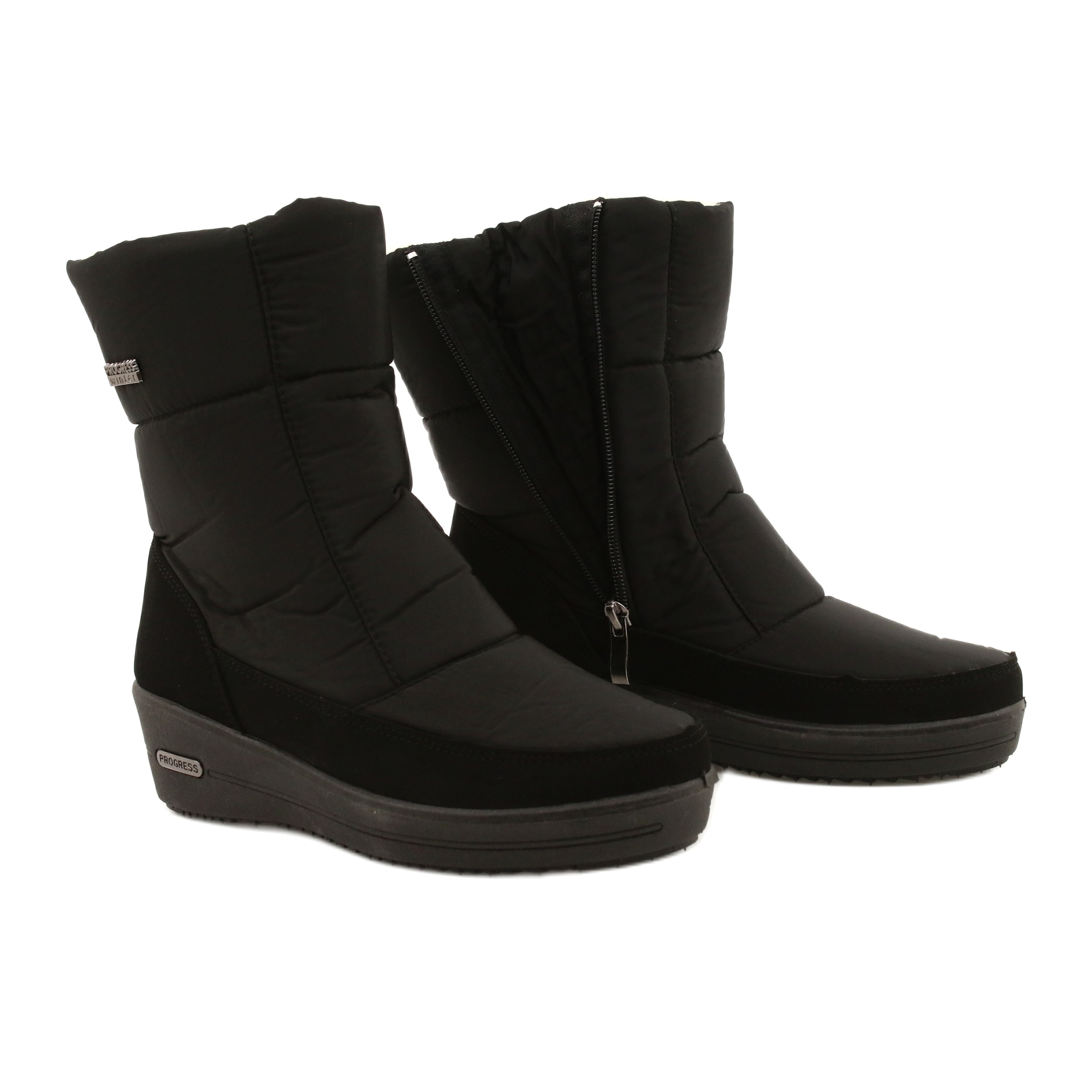 Czarne Nylon Buty Śniegowce Progress r.40 Rozmiar 40