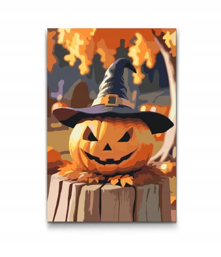 Malování Podle Čísel Halloween Dýně Strašidelný park Podzim Velký 40x60 cm