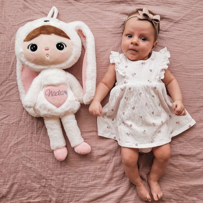 Metoo Biały Królik 50 cm z Imieniem Prezent na Urodziny dla Dziecka Marka Metoo