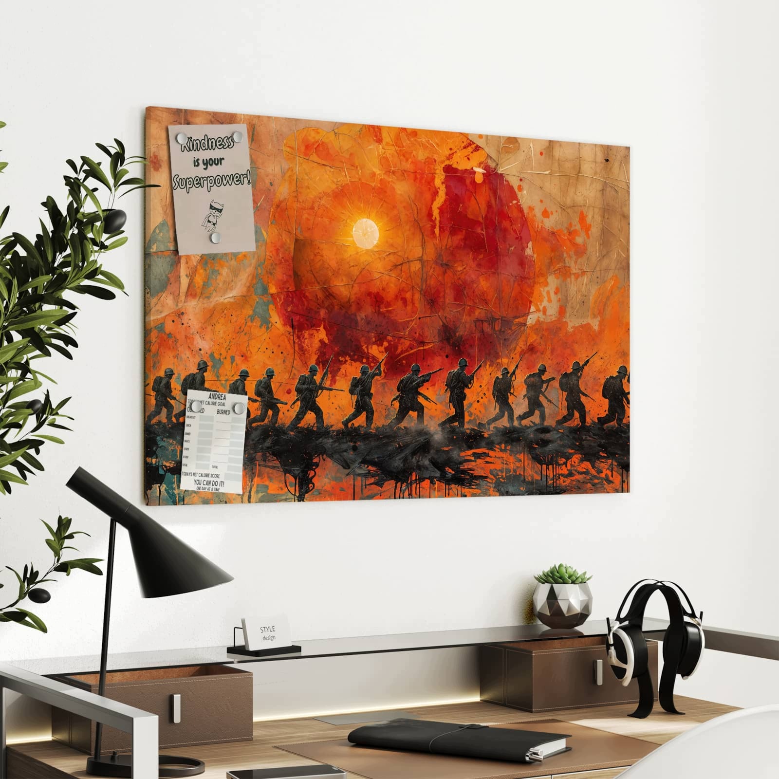 Magnetická tabule Marsz Západ slunce 90 × 60 cm